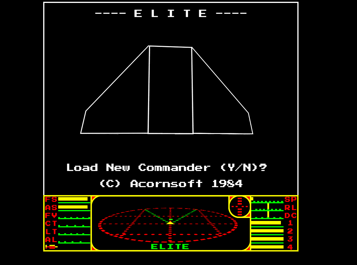 an image of 1984 BBC Micro ELITE lovingly recreated in PURE CSS