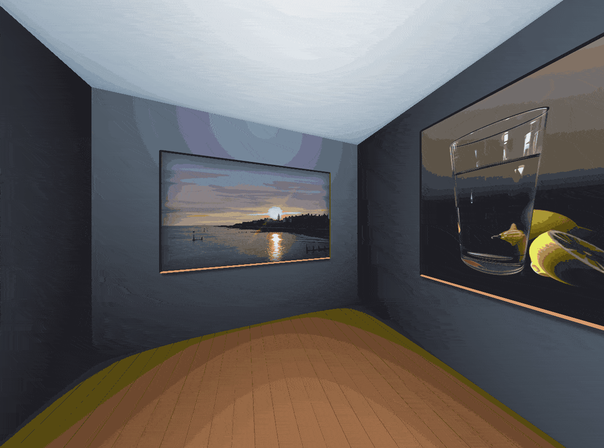 CSS art of art gallery that you can look around created without javascript